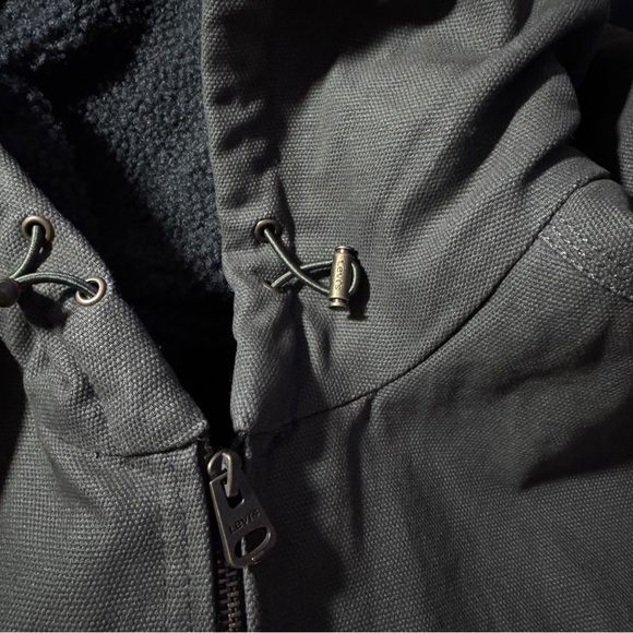 Levi's Strauss Sherpa Lined, Hooded, Canvas Jacket in Olive - Picture 5 of 5